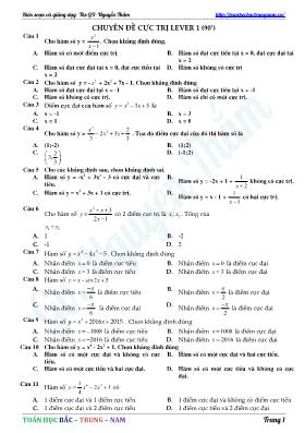 Chuyên đề Cực trị (Lever 1) -  Nguyễn Thắm